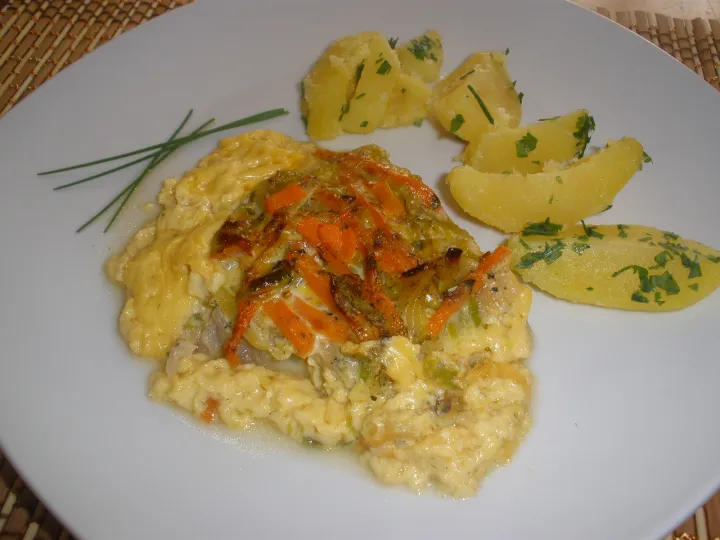 Fisch - Gemüse - Pfanne aus dem Ofen
