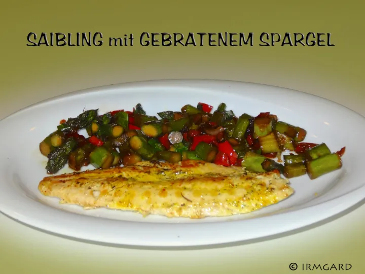 Saibling mit gebratenem Spargel