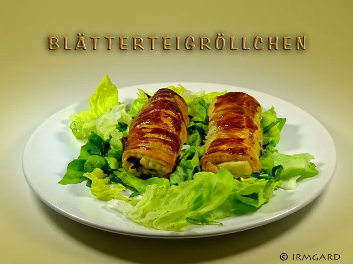 Gefüllte Blätterteigröllchen