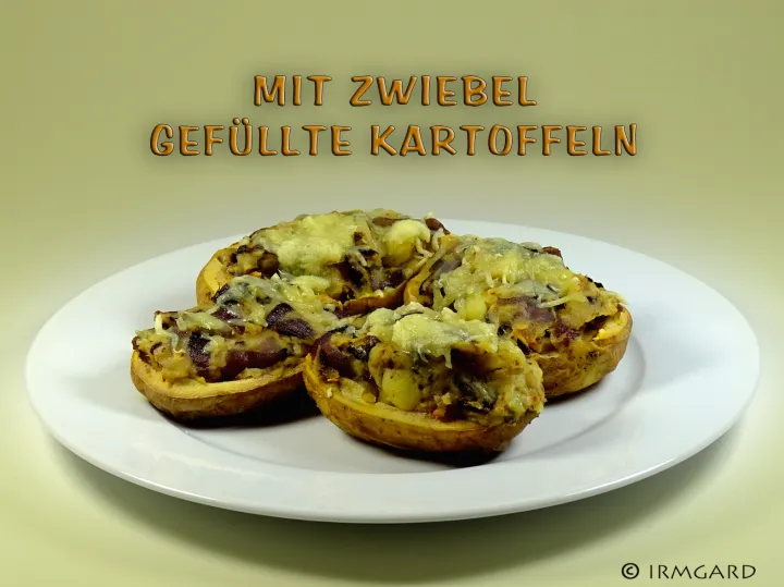 Mit Zwiebeln gefüllte Kartoffeln