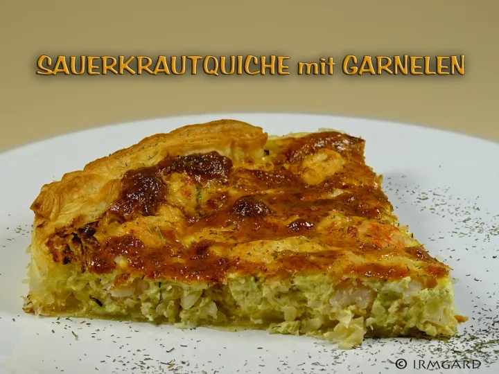 Sauerkrautquiche mit Garnelen