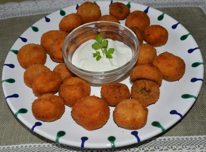 gebackene Champignons