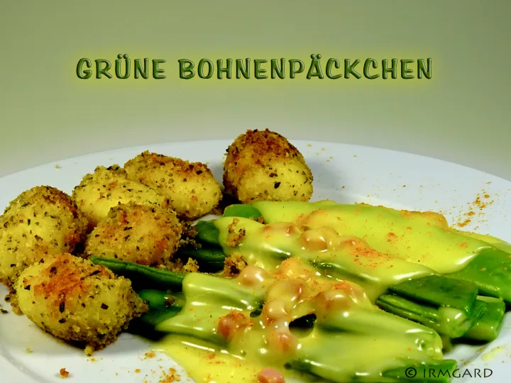 Grüne Bohnenpäckchen