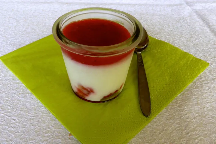 Joghurt - Panna Cotta mit Beerensauce