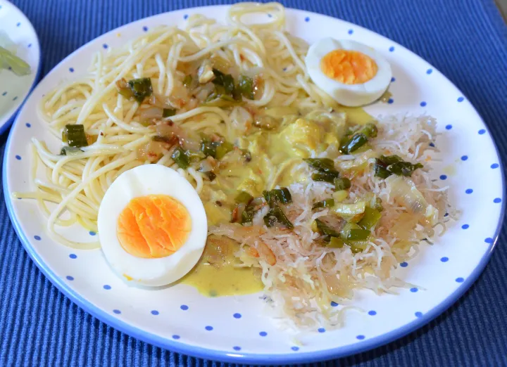 Hähnchen mit Eiernudeln