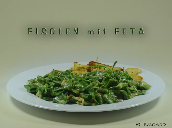 Fisolen mit Feta
