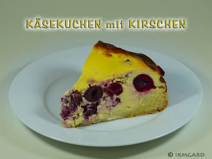 Käsekuchen mit Kirschen