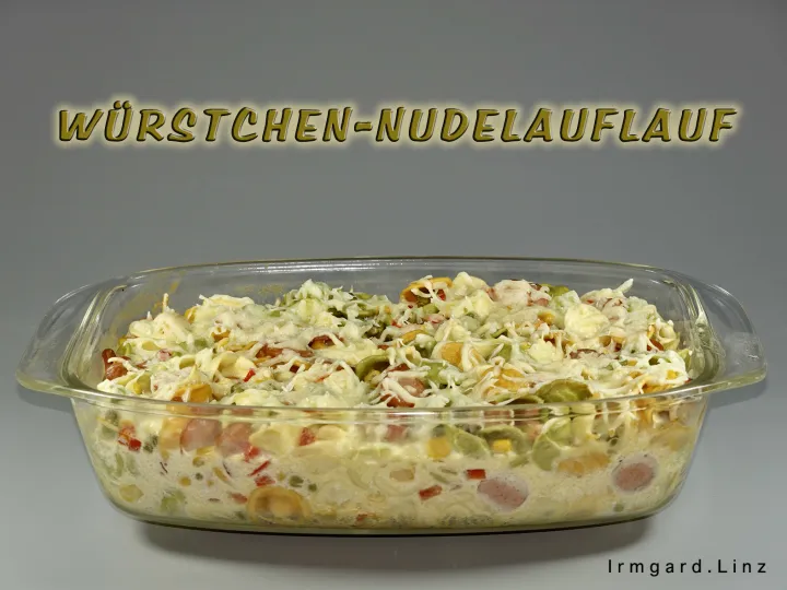 Würstchen-Nudel-Auflauf