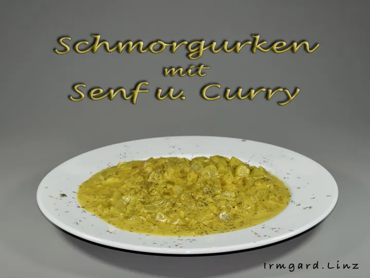 Schmorgurken mit Senf und Curry