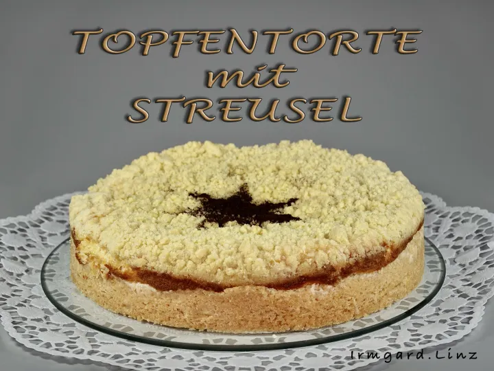 Topfentorte mit Streusel