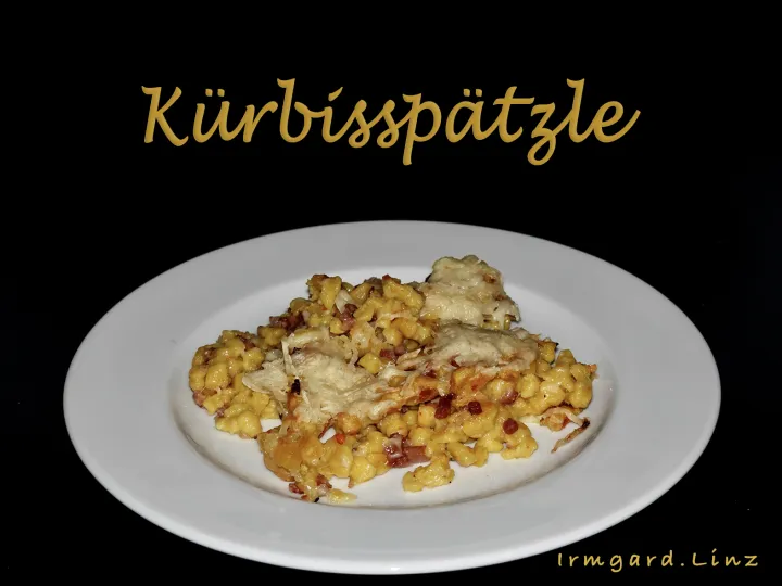 Kürbisspätzle miit Speck