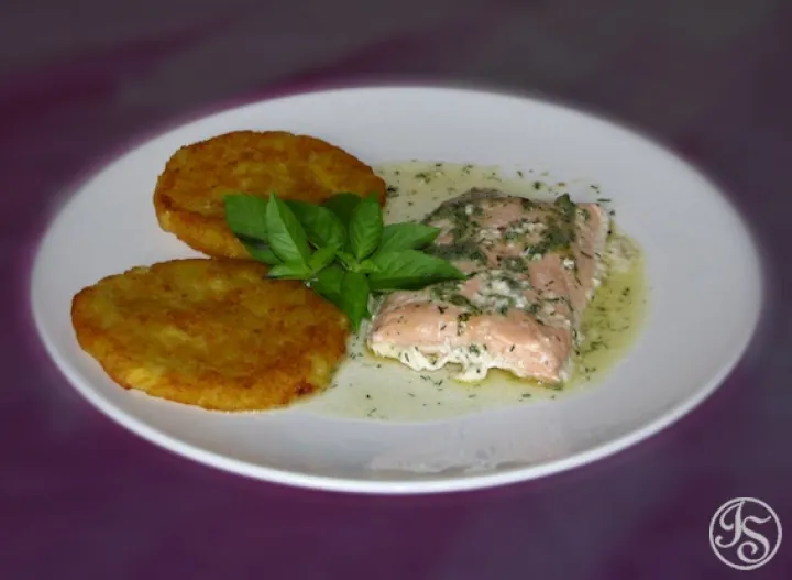 Wildlachs mit Zitronen-Dill-Sosse