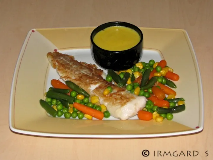 Kabeljaufilet mit Safransauce