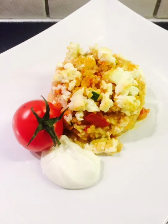 Bulgur-Gemüseauflauf