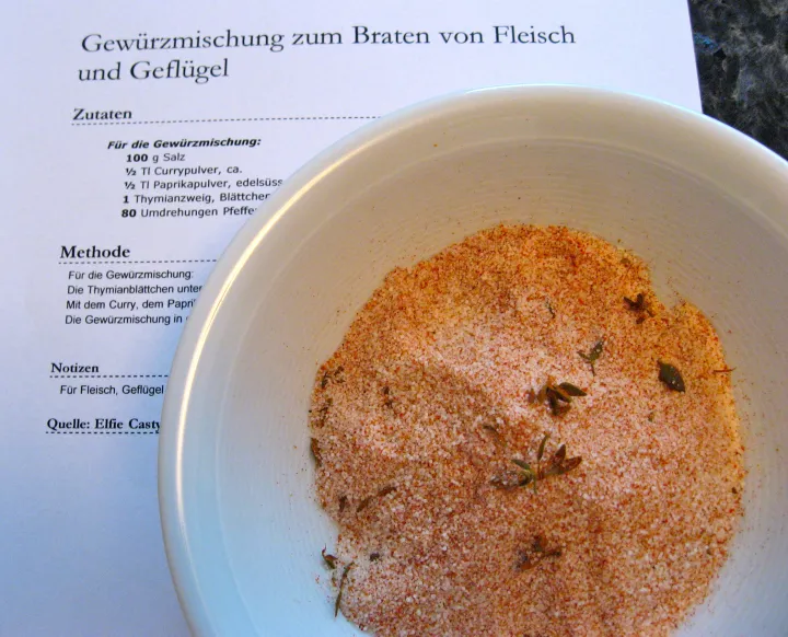 Gewürzmischung zum Braten von Fleisch und Geflügel