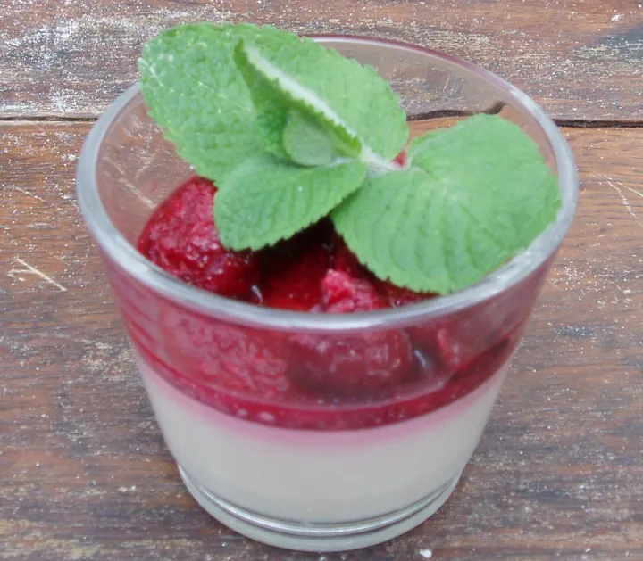 Panna Cotta mit Himbeeren