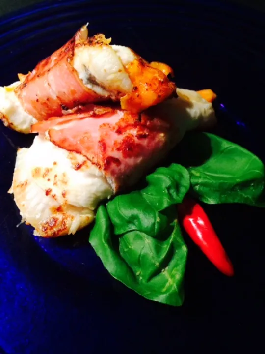 Schollenröllchen im Speckmantel