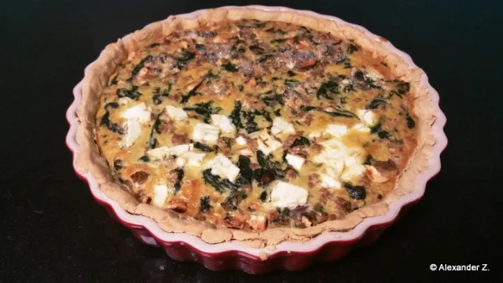 Spinattarte mit Fleisch  & Chili